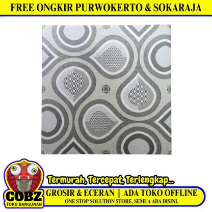 25 CM x 25 CM / UNO GENJI Keramik Lantai Kamar Mandi Matte Grey Dus