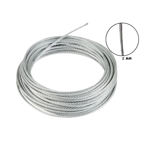 2 MM / TM Kawat Seling Tali Baja Galvanis Meter