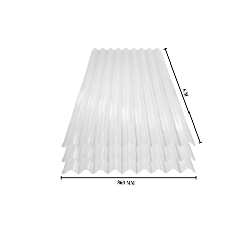 0.7 MM x 860 MM x 6 M / TM ROMA Atap U PVC Gelombang Bulat Clear Lembar