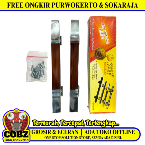33 CM / ISCO Tarikan Pegangan Pull Handle Pintu SS Coklat Set