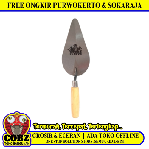 7 IN / GLX Cetok Sendok Semen Acian Trowel Lancip Gagang Kayu