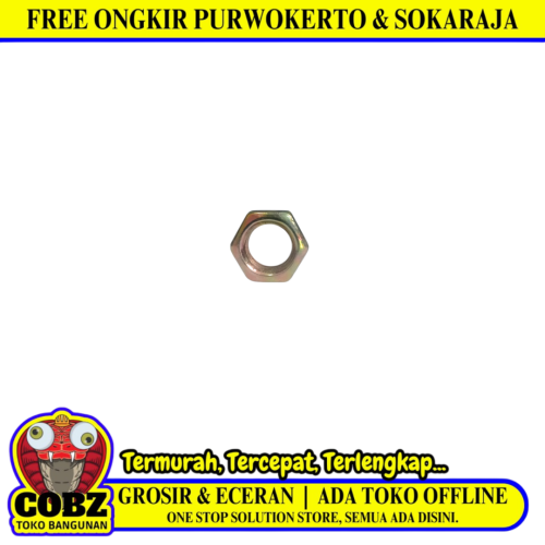M 10 / TM Mur Nut Hexagon Galvanis Kuning Biji
