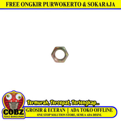 M 10 / TM Mur Nut Hexagon Galvanis Kuning Biji