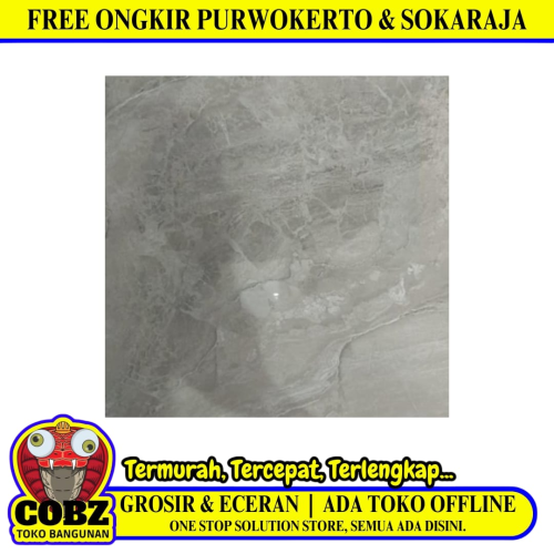 60 CM x 60 CM / VALENTINO NNN TORDERA GREY Granit Lantai Rumah Glossy Dus