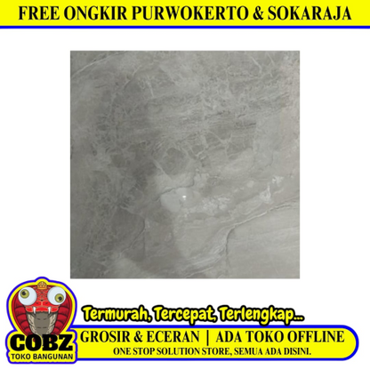 60 CM x 60 CM / VALENTINO NNN TORDERA GREY Granit Lantai Rumah Glossy Dus