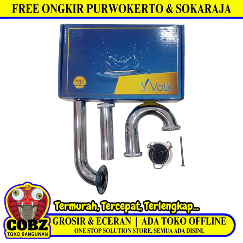 1 1/4 IN / VOLK Sifon Leher Angsa Saringan Wastafel Stainless Set