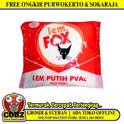 400 GR / FOX Lem Putih PVAc Untuk Kayu Kertas Campuran Plamir