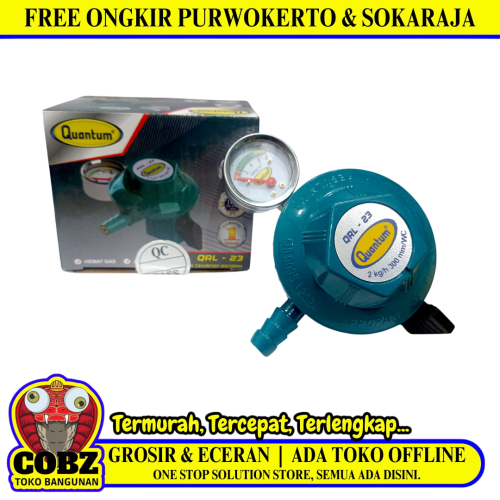 QUANTUM QRL - 23 Regulator Kepala Tabung Gas LPG Tekanan Rendah + Meteran