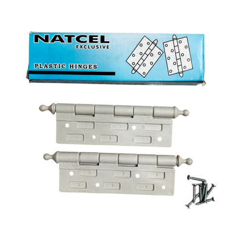 6 IN / NATCHEL Engsel Kupu Kupu Pintu Jendela Hinge Plastik PVC Putih Set