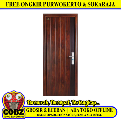 5 CM x 90 CM x 220 CM / FORTRESS PRIME 90.02 SINGLE Pintu Kamar Mandi Baja Coklat Set