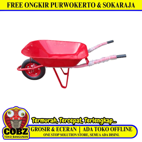 VIKING Gerobak Sorong Pasir Proyek Cor Semen 1 Roda Ban Jenis Ban Merah Set