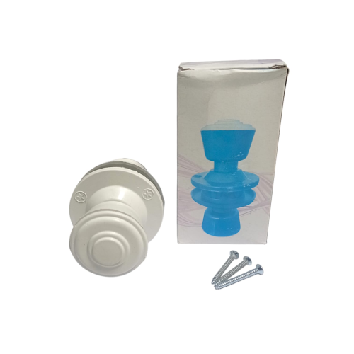 D 7 CM / COBZ Kunci Handle Pintu Bulat Kamar Mandi PVC Putih Set