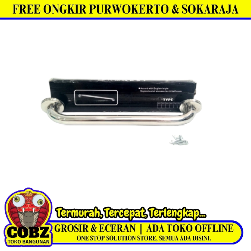40 CM / ARMREST Pegangan Kamar Mandi Bathub Grab Bar Stainless Chrome
