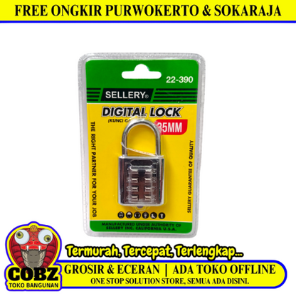 35 MM / SELLERY 22-390 Gembok Nomer Pin Angka Tas Kunci Koper Travel Lock