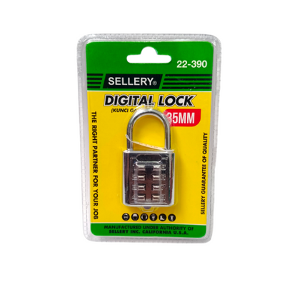 35 MM / SELLERY 22-390 Gembok Nomer Pin Angka Tas Kunci Koper Travel Lock