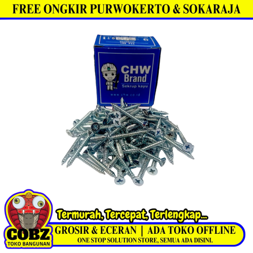 1 1/4 IN / CHW 03 Sekrup Baut Kayu Kepala Rata Plus Wood Screw Dus
