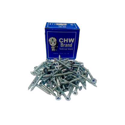 1 1/4 IN / CHW 03 Sekrup Baut Kayu Kepala Rata Plus Wood Screw Dus
