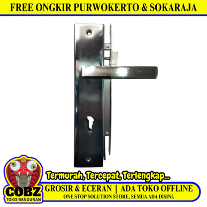 NETZ 8012(2) SN / CP Handle Door Lock Tarikan Handle Kunci Pintu Besar Set