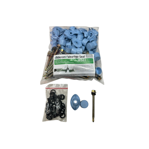 #12 x 60 MM / ALDERON RS WS03 WEATHER SEAL Sekrup Atap U PVC Soft Blue Set