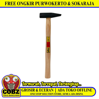 200 GR / WOLF Palu Martil Kaca Tukang Machinist Hammer Gagang Kayu