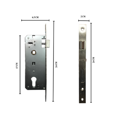 NETZ 8012(2) SN / CP Handle Door Lock Tarikan Handle Kunci Pintu Besar Set