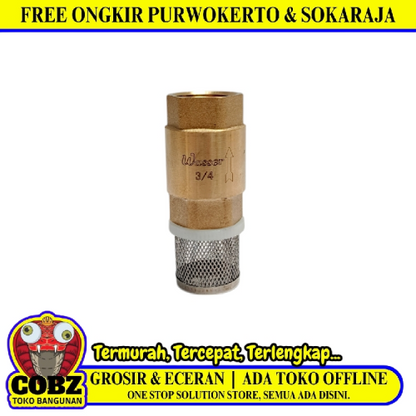 3/4 IN / WASSER Foot Klep Valve Saringan Pipa Pompa Torrent Kuningan