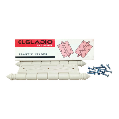 4 IN / ELGLADIO Engsel Kupu Kupu Pintu Jendela Hinge Plastik PVC Putih Set