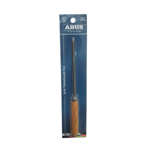 4 IN / ABUS AT11 Kikir Besi Asah Needle Files Segitiga Gagang Kayu