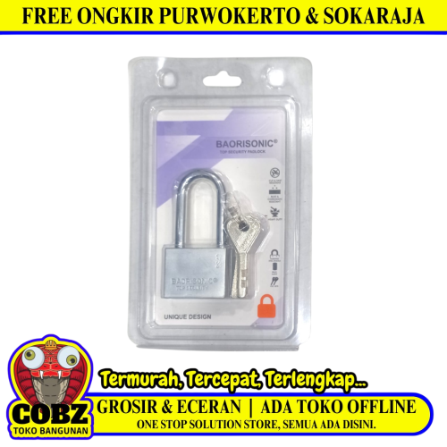 40 MM / BAORISONIC Gembok Pintu Pagar Padlock Anti Maling Leher Panjang