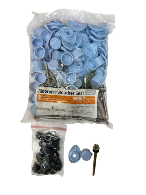#12 x 50 MM / ALDERON RS WS02 WEATHER SEAL Sekrup Atap U PVC Soft Blue Set