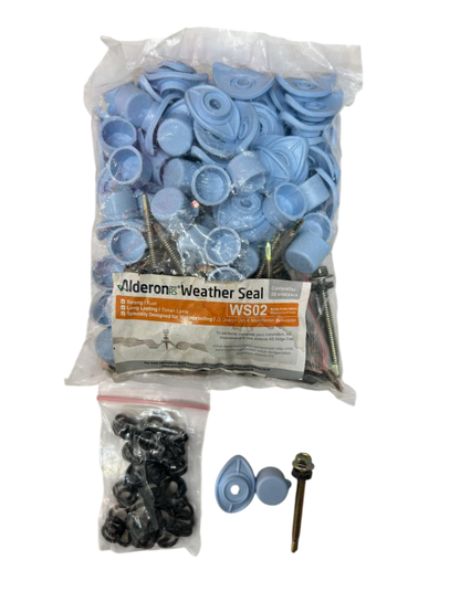 #12 x 50 MM / ALDERON RS WS02 WEATHER SEAL Sekrup Atap U PVC Soft Blue Set