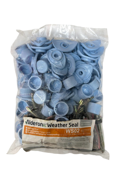#12 x 50 MM / ALDERON RS WS02 WEATHER SEAL Sekrup Atap U PVC Soft Blue Set