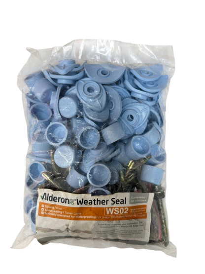 #12 x 50 MM / ALDERON RS WS02 WEATHER SEAL Sekrup Atap U PVC Soft Blue Set