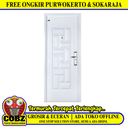 5 CM x 90 CM x 220 CM / FORTRESS PRIME 90.04 SINGLE Pintu Kamar Mandi Baja White Set