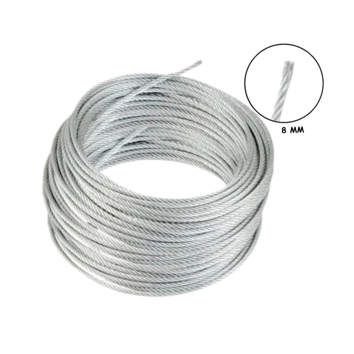 8 MM x 500 M / TM Kawat Seling Tali Baja Galvanis Roll