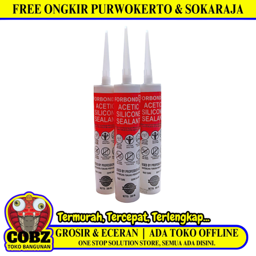 300 ML / FORBOND Lem Silicone Sealant Kaca Akrilik Neutral Botol