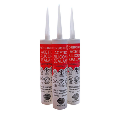 300 ML / FORBOND Lem Silicone Sealant Kaca Akrilik Neutral Botol