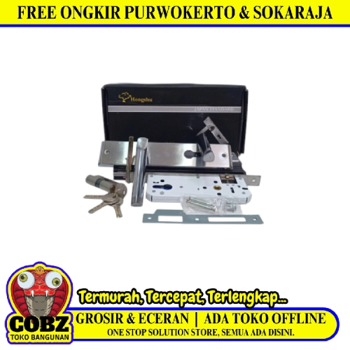 HONGSHU CADILAC-L SN / CP Handle Door Lock Tarikan Handle Kunci Pintu Besar Set