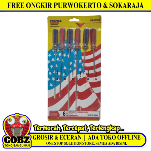 PROFIELD SD-01304 Obeng Reparasi Jam HP Komputer Kacamata 6 Pcs Set