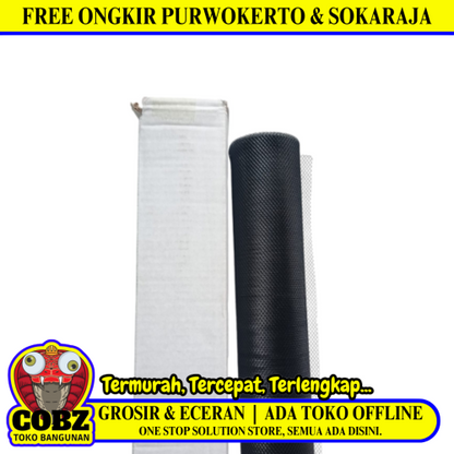 3 MM x 3 MM x 100 CM x 10 M / SB Strimin Nyamuk Parabola Baja Hitam Roll