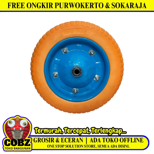 8 IN / RUSH Roda Ban Mati Gerobak Angkong Sorong Pasir Cor Set