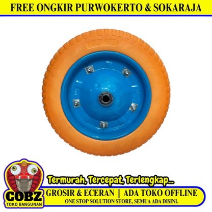 8 IN / RUSH Roda Ban Mati Gerobak Angkong Sorong Pasir Cor Set