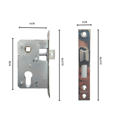WANLY W5017 SN / CP Handle Door Lock Tarikan Handle Kunci Pintu Kecil Set