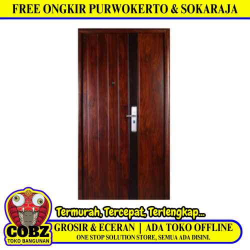 5 CM x 120 CM x 220 CM / FORTRESS PRIME 120.02 MOM & SON Pintu Kamar Mandi Baja Coklat Set