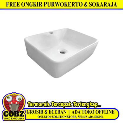 48 CM x 37 CM x 13.5 CM / VOLK SENNA A306 Wastafel Cuci Tangan Besar White Keramik
