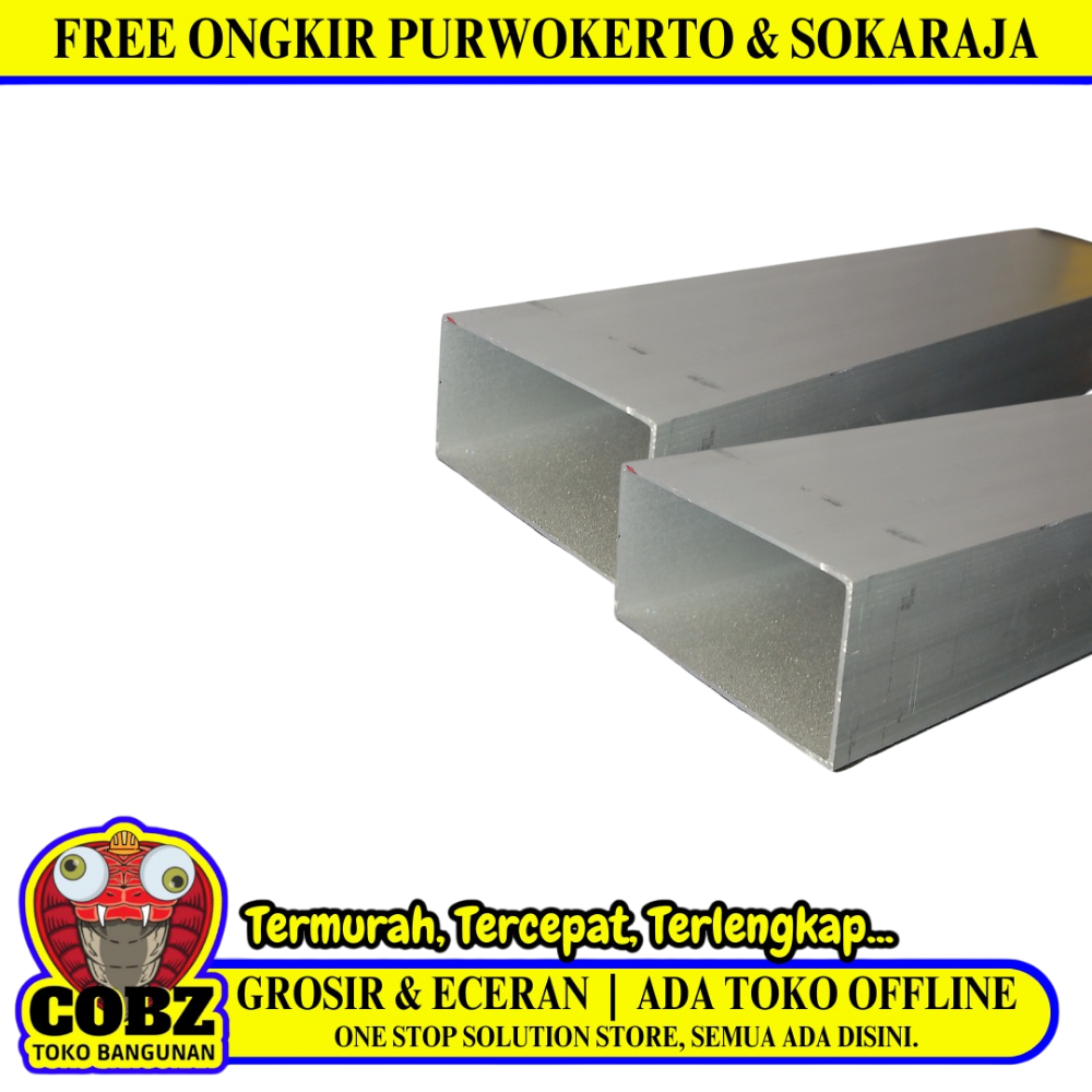 25.4 MM x 50.8 MM x 6 M / TM HL Jidar Aluminium Silver Batang
