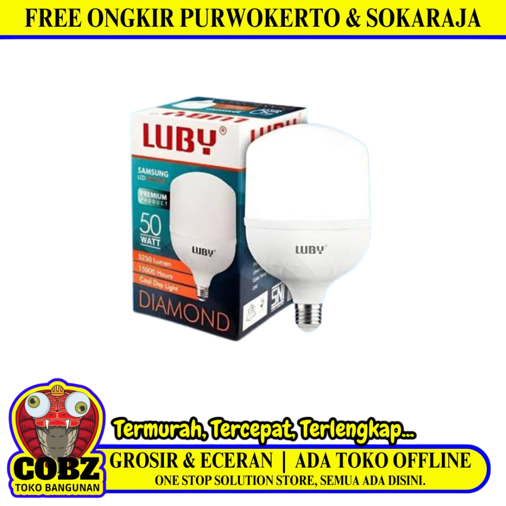50 WATT / LUBY LED Lampu Bohlam Bulb Moto Putih