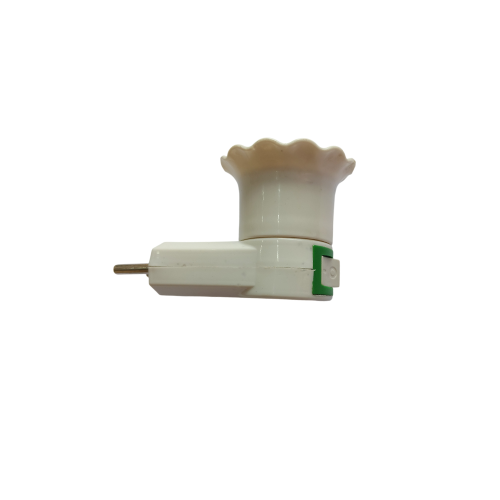 DEXICON Fitting Fitting Lampu Saklar Steker Colok Dinding Tidur + Switch Putih