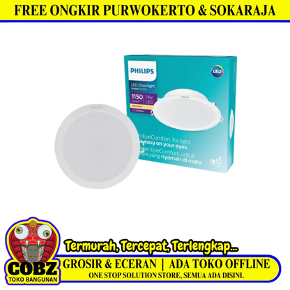14 WATT / PHILIPS LED Downlight Lampu Tanam Plafon Warm White