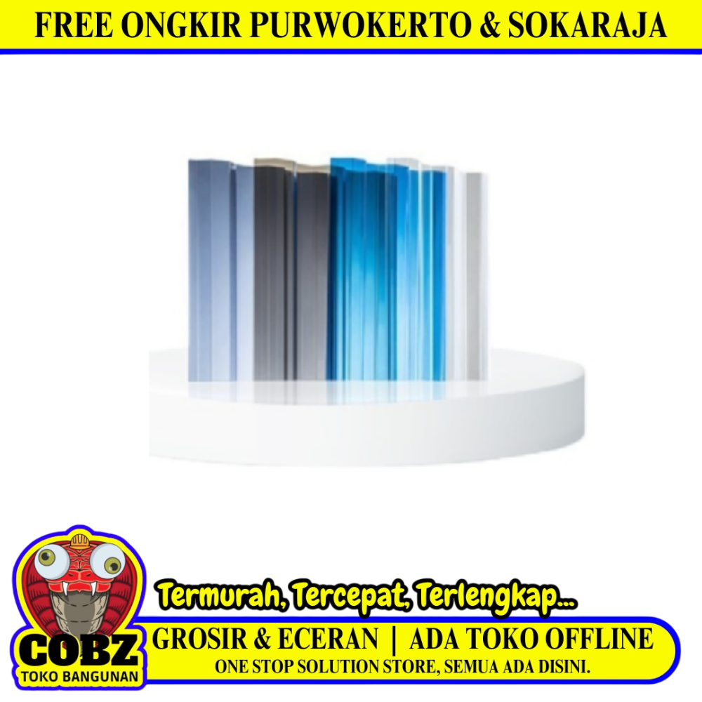 0.8 MM x 840 MM x 5 M / SOLARTUFF GRECA Atap U PVC Gelombang Kecil Grey Lembar